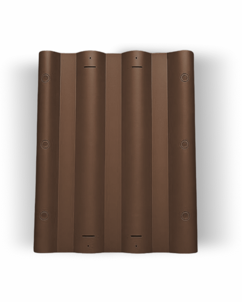 Ceviz Kahverengisi PE Plastik Çatı Kaplama Levhası – 55x90 cm, UV Dayanımlı