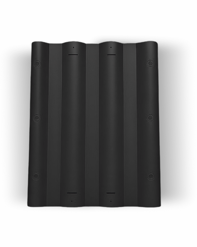 Siyah PE Plastik Çatı Kaplama Levhası – 55x90 cm, UV Koruma, Kırılmaz